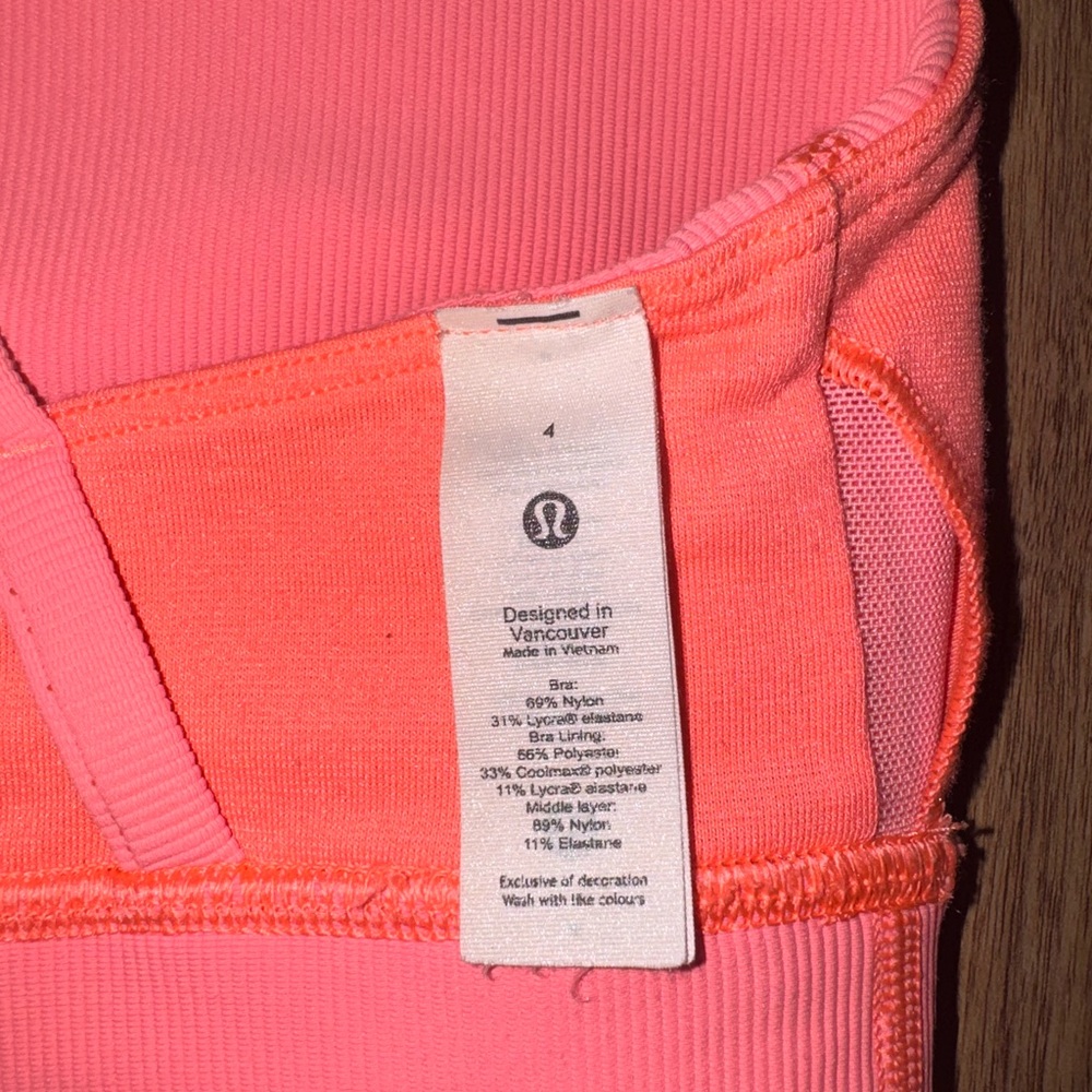 Lululemon Athletica Coral Crop Top - Picture 3 of 3